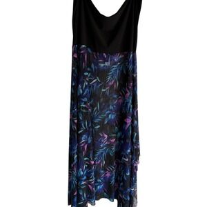 SWIMSUITS FOR ALL Multi Color Ladies Tropical‎ Swim Cover All, 22/24